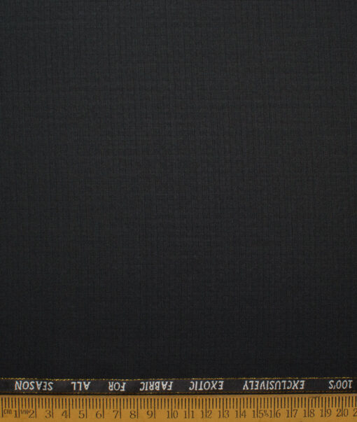 J.Hampstead Italy Men's 20% Wool Super 100's Structured  Unstitched Suiting Fabric (Black) - Image 4