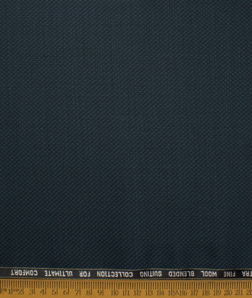 Luigi Bernardo Italy Men's 35% Wool Super 120's Structured  Unstitched Suiting Fabric (Dark Peacock Blue) - Image 4