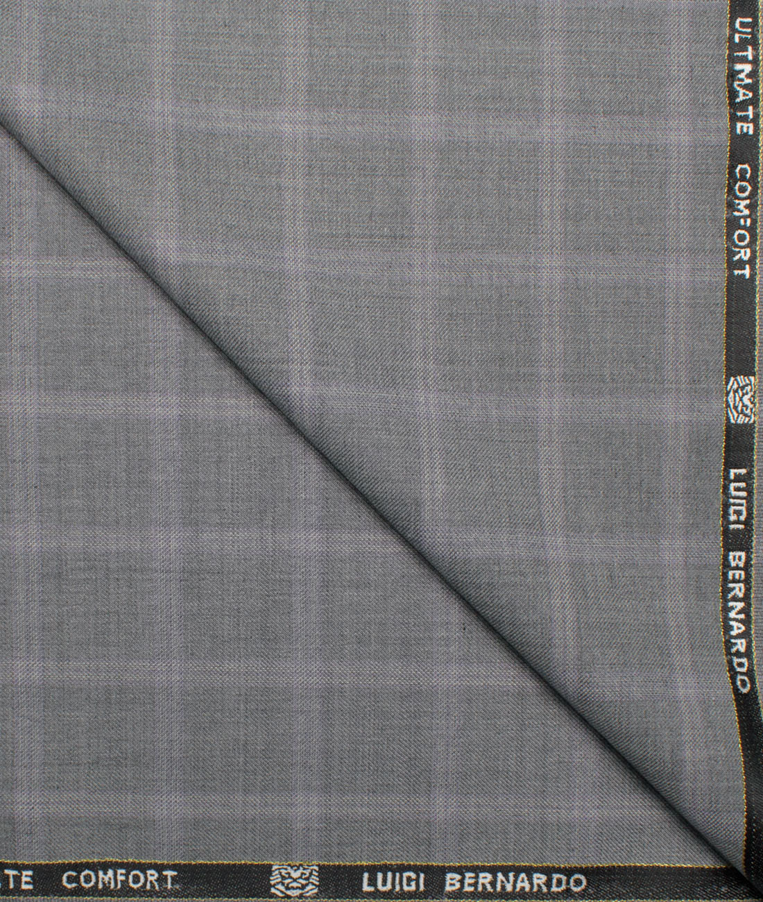 Luigi Bernardo Italy Men's 35% Wool Super 120's Checks Unstitched Suiting Fabric (Light Grey). Luigi Bernardo Italy Men's 35% Wool Super 120's Checks Unstitched Suiting Fabric (Light Grey).