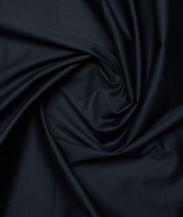 Raymond Men's Superfine Cotton  Solids  Unstitched Chinos / Trouser Fabric (Dark Navy Blue).