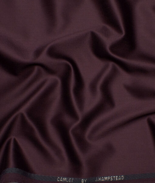 J.Hampstead Men's Terry Rayon  Solids  Unstitched Suiting Fabric (Dark Wine)