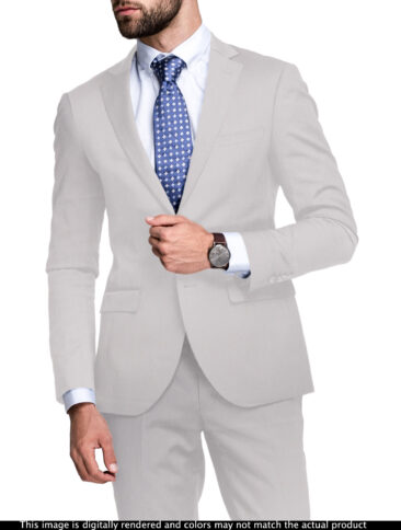 J.Hampstead Men's Terry Rayon  Solids  Unstitched Suiting Fabric (Light Silver Grey)