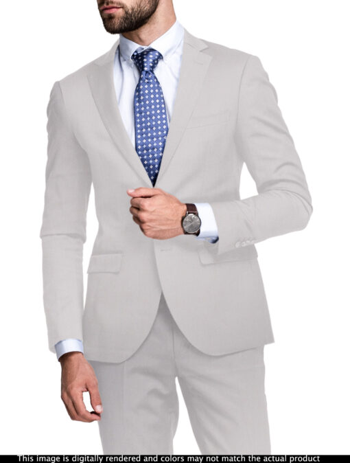 J.Hampstead Men's Terry Rayon  Solids  Unstitched Suiting Fabric (Light Silver Grey)