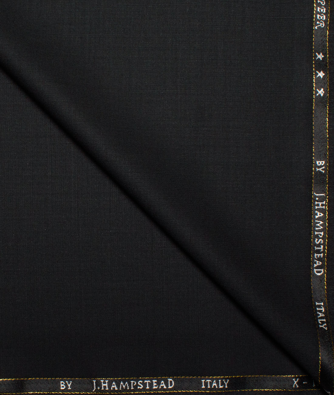 J.Hampstead Italy Men’s 20% Wool Super 100’s Solids Unstitched Suiting Fabric (Jet Black) J.Hampstead Italy Men's 20% Wool Super 100's Solids Unstitched Suiting Fabric (Jet Black)
