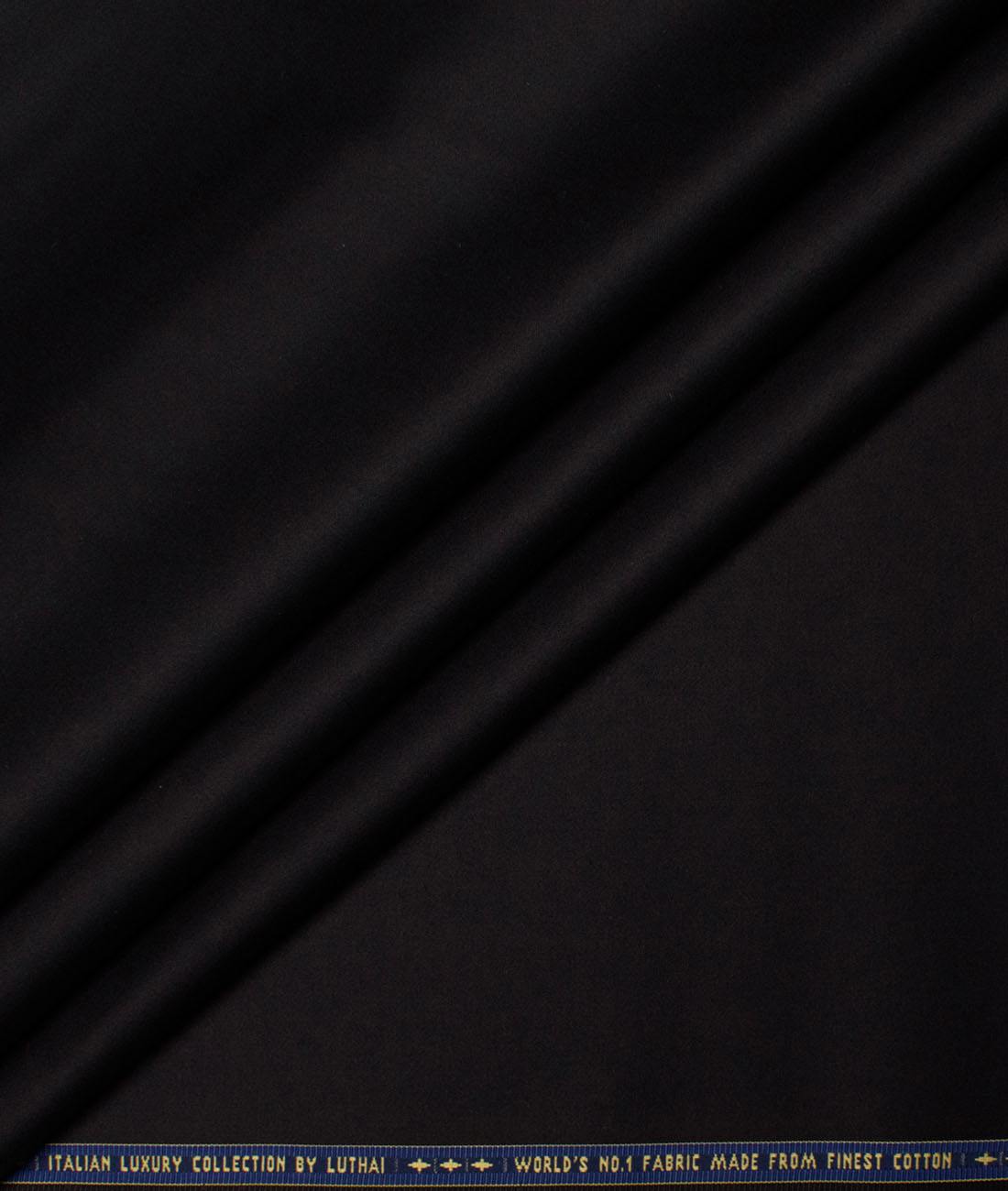 Luthai Men's Cotton Solids Unstitched Shirting Fabric (Jet Black) Luthai Men's Cotton Solids Unstitched Shirting Fabric (Jet Black)