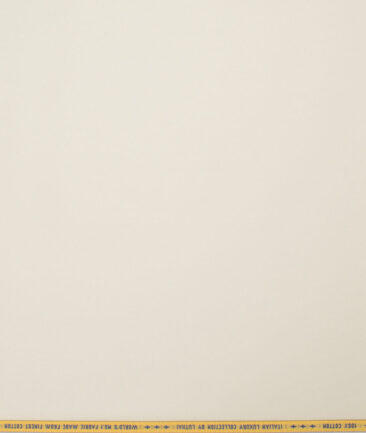 Luthai Men's  Cotton Solids  Unstitched Shirting Fabric (Cream)