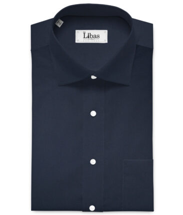 Luthai Men's  Cotton Solids  Unstitched Shirting Fabric (Dark Royal Blue)