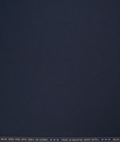 Luthai Men's  Cotton Solids  Unstitched Shirting Fabric (Dark Royal Blue)