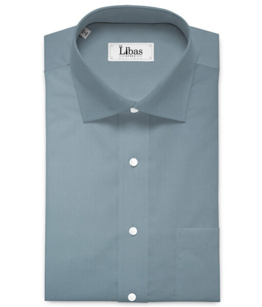 Luthai Men's  Cotton Solids  Unstitched Shirting Fabric (Regent Grey)