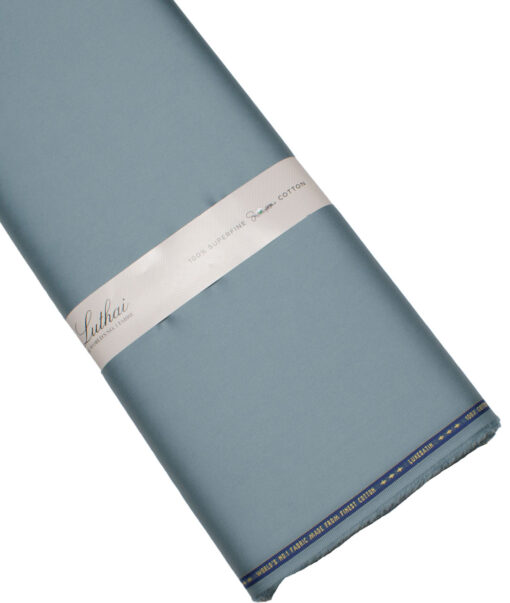 Luthai Men's  Cotton Solids  Unstitched Shirting Fabric (Regent Grey)