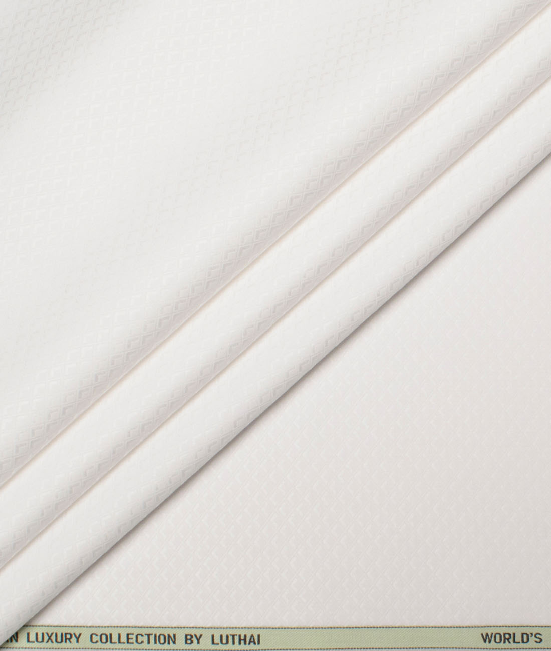 Luthai Men's Supima Cotton Structured Unstitched Shirting Fabric (White) Luthai Men's Supima Cotton Structured Unstitched Shirting Fabric (White)