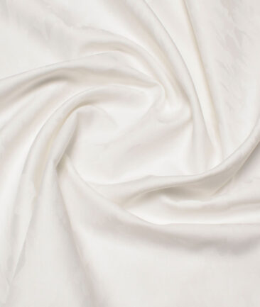 Luthai Men's  Supima Cotton Self Design  Unstitched Shirting Fabric (White)
