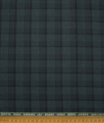 Raymond Men's 52% Merino Wool Super 70's Checks   Unstitched Tweed Jacketing & Blazer Fabric (Pine Green) - Image 3