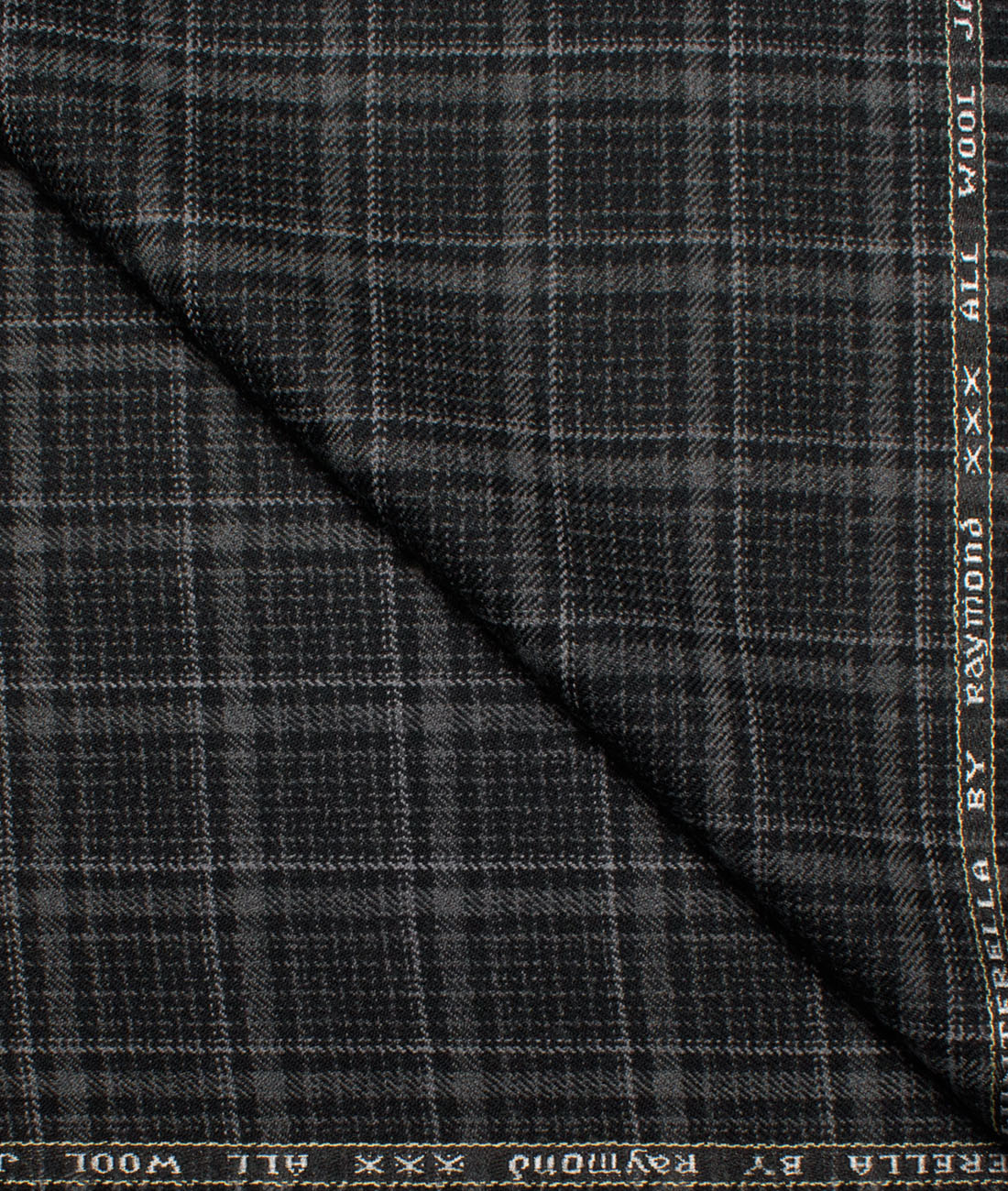 Raymond Men's 100% Wool Checks Unstitched Tweed Fabric for Jacket & Blazer (Black & Grey) Raymond Men's 100% Wool Checks Unstitched Tweed Fabric for Jacket & Blazer (Black & Grey)
