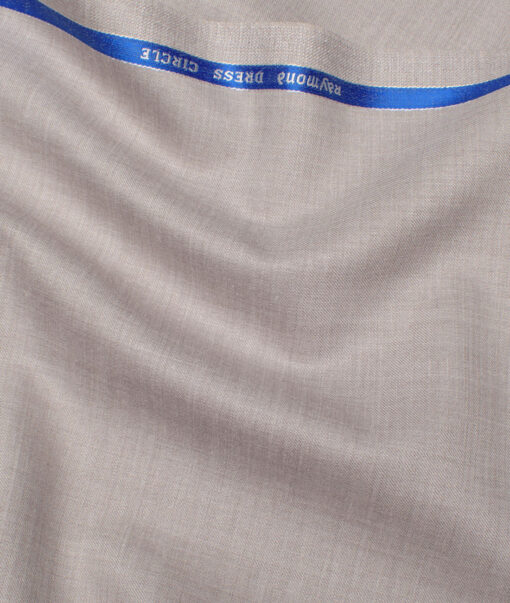 Raymond Men's 25% Wool  Self Design  Unstitched Suiting Fabric (Light Grey)