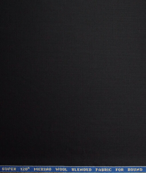 Raymond Men's 45% Wool Super 120's Solids  Unstitched Suiting Fabric (Black)