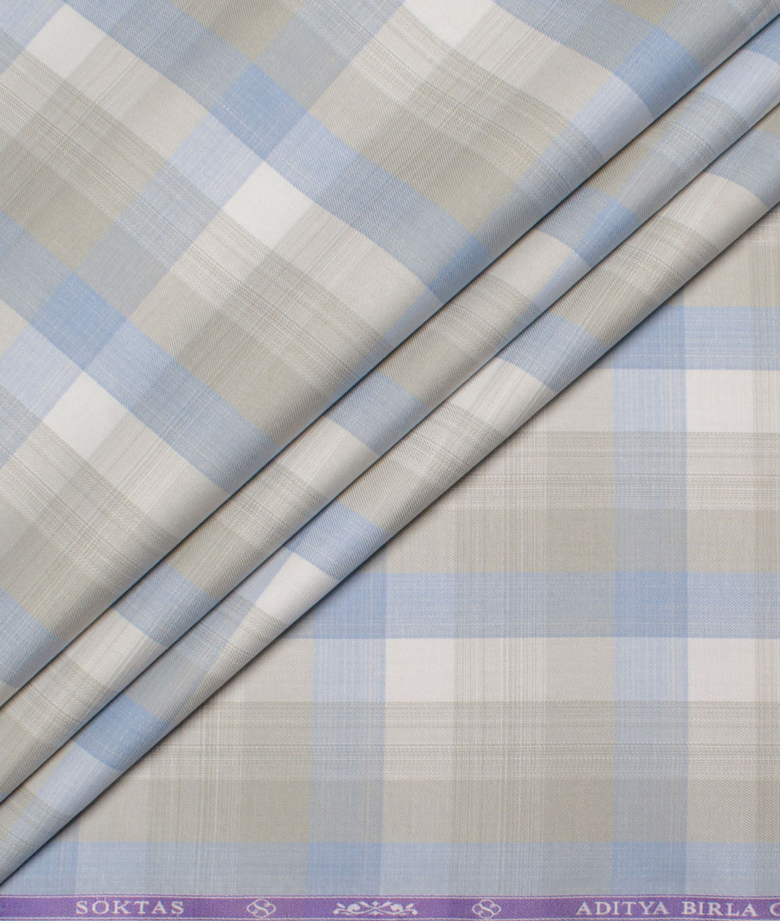 Soktas Men's Giza Cotton Checks Unstitched Shirting Fabric (White & Grey) Soktas Men's Giza Cotton Checks Unstitched Shirting Fabric (White & Grey)