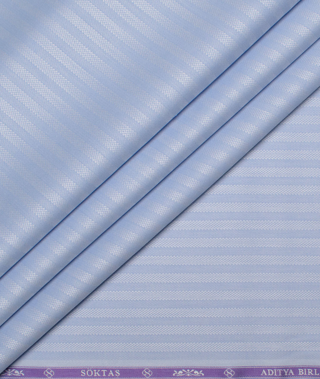 Soktas Men's 100/2 Giza Cotton Striped Unstitched Shirting Fabric (Light Blue) Soktas Men's 100/2 Giza Cotton Striped Unstitched Shirting Fabric (Light Blue)