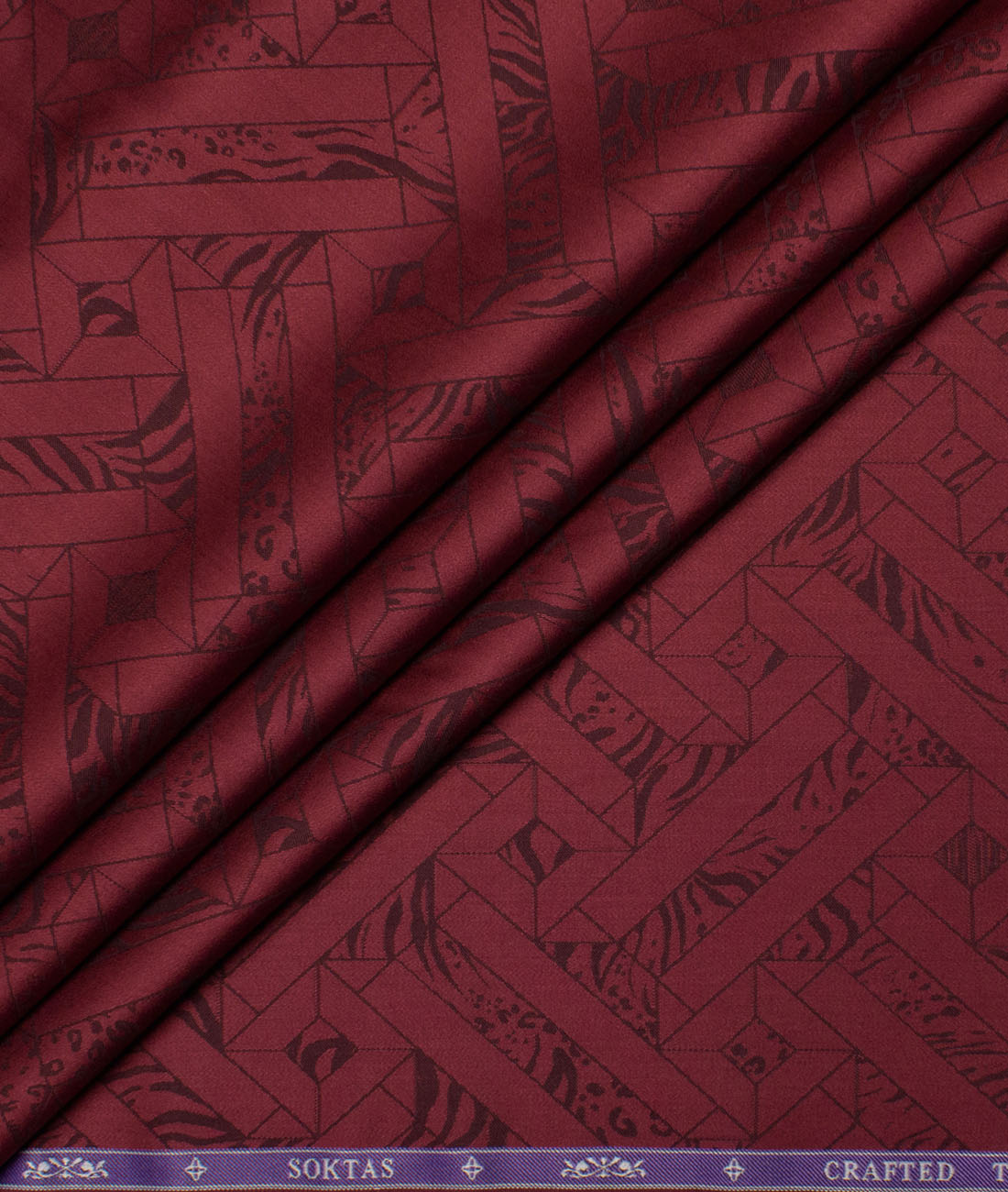 Soktas Men's Giza Cotton Self Design Unstitched Shirting Fabric (Maroon Red) Soktas Men's Giza Cotton Self Design Unstitched Shirting Fabric (Maroon Red)