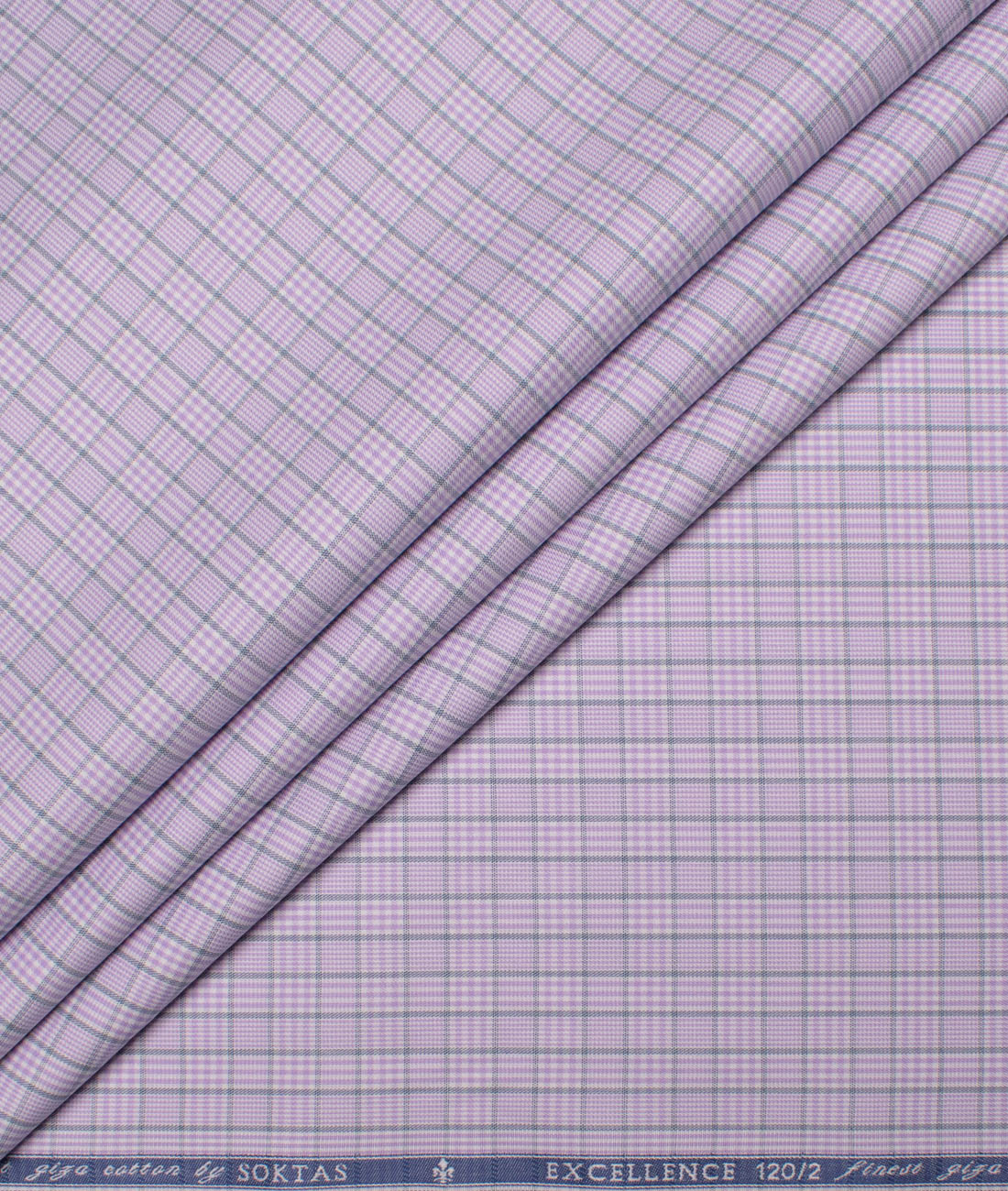 Soktas Men's 120/2 Giza Cotton Checks Unstitched Shirting Fabric (Purple) Soktas Men's 120/2 Giza Cotton Checks Unstitched Shirting Fabric (Purple)