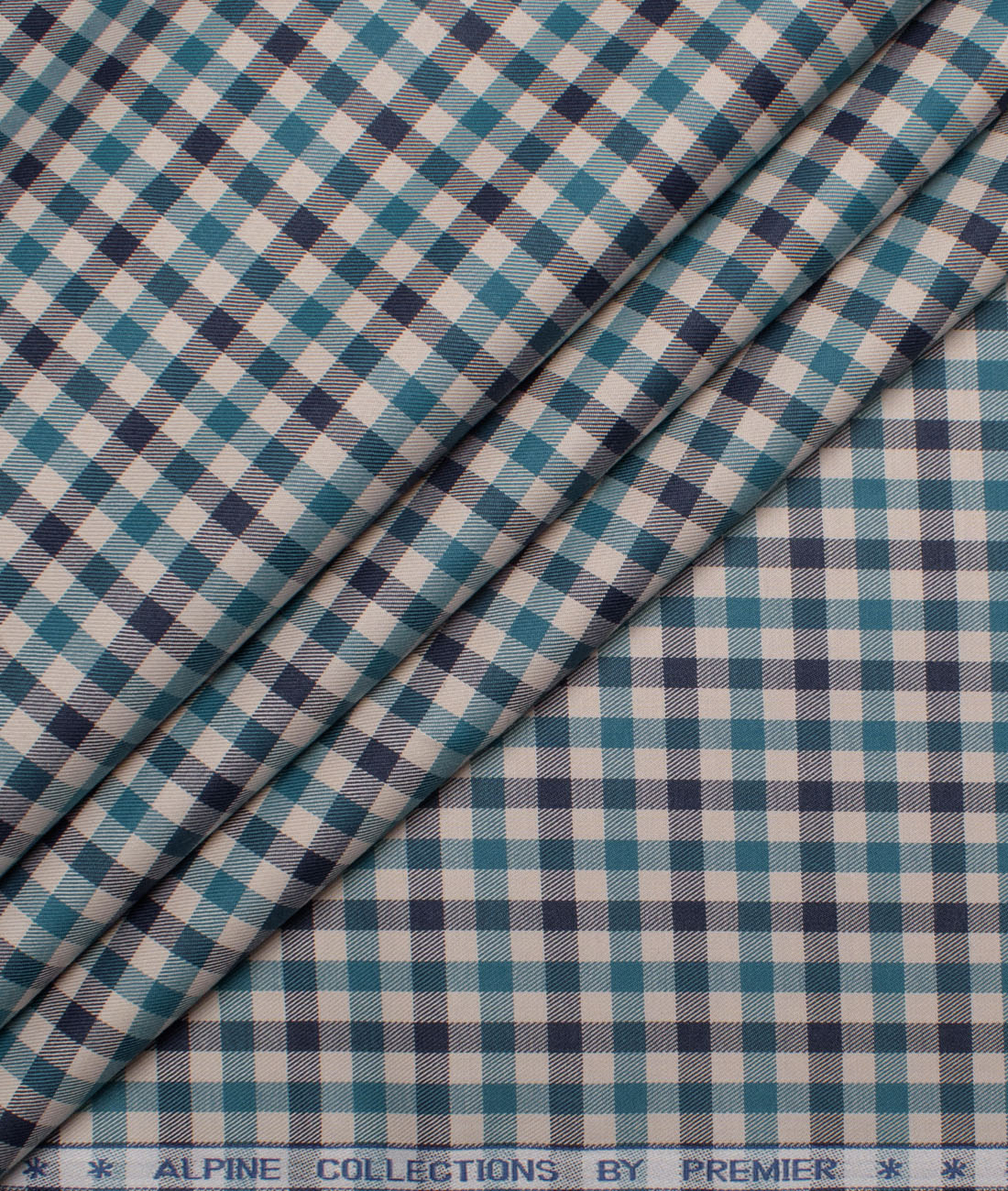 Premier Mills Men's Giza Cotton Checks Unstitched Shirting Fabric (Beige & Green) Premier Mills Men's Giza Cotton Checks Unstitched Shirting Fabric (Beige & Green)