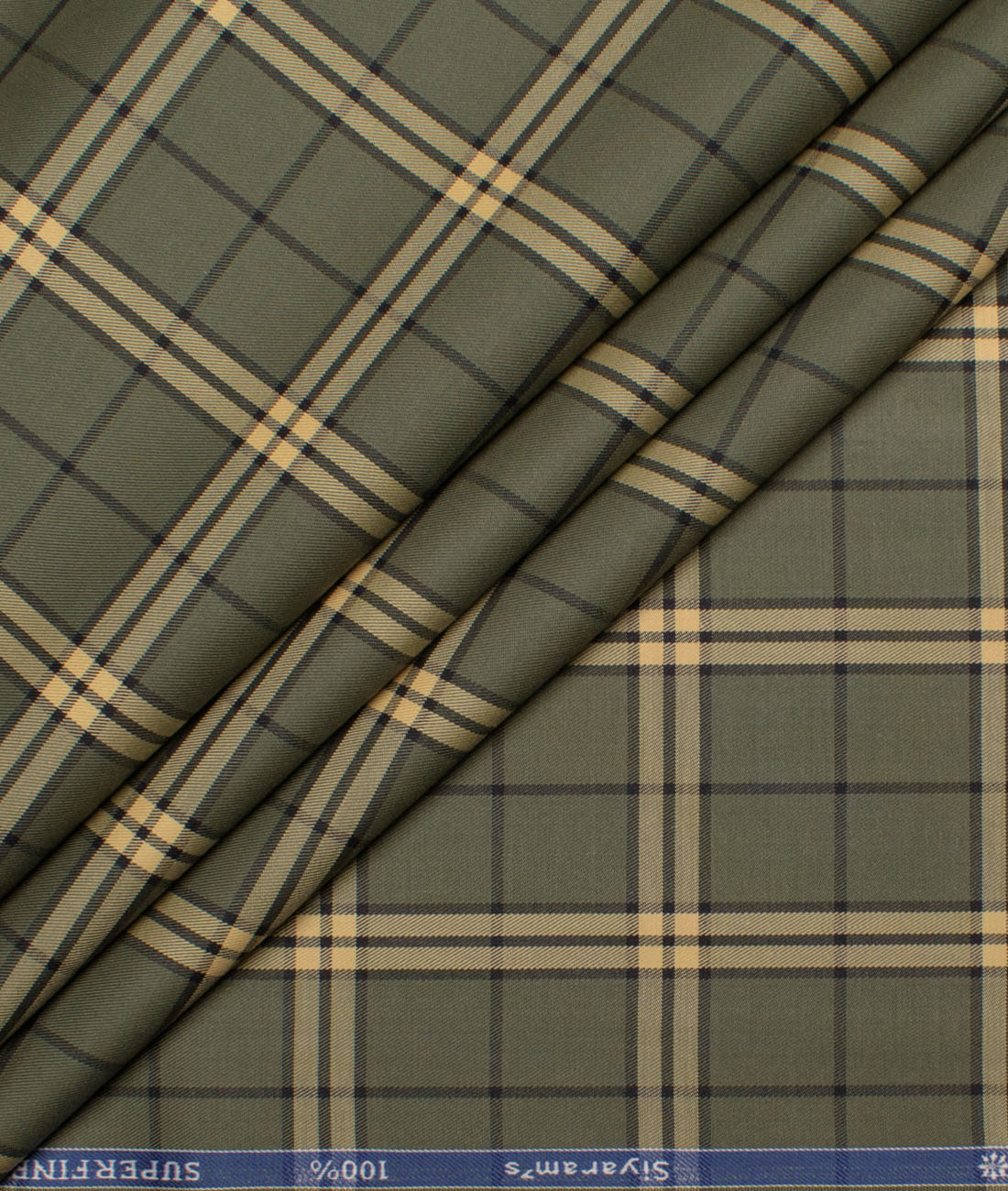 Siyaram's Men's Superfine Cotton Checks Unstitched Shirting Fabric (Olive Green) Siyaram's Men's Superfine Cotton Checks Unstitched Shirting Fabric (Olive Green)
