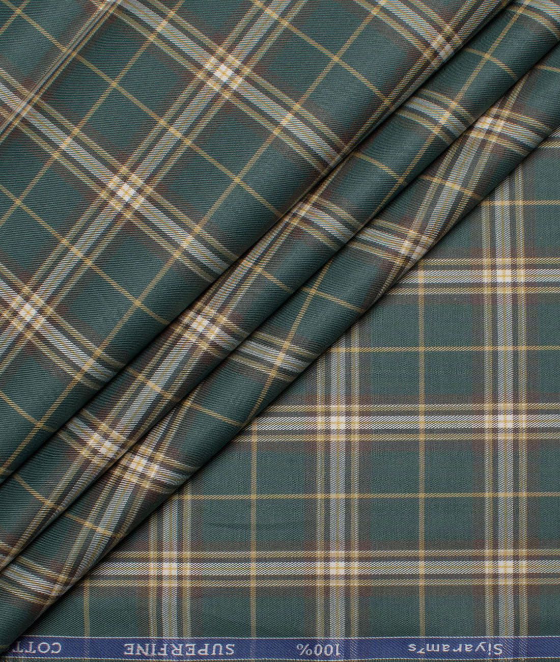 Siyaram's Men's Superfine Cotton Checks Unstitched Shirting Fabric (Pine Green) Siyaram's Men's Superfine Cotton Checks Unstitched Shirting Fabric (Pine Green)