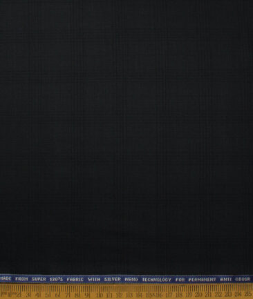 Raymond Men's 52% Wool Super 130's Checks  Unstitched Suiting Fabric (Black)