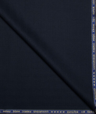 Raymond Men's 70% Wool Super 130's Striped  Unstitched Suiting Fabric (Dark Royal Blue)