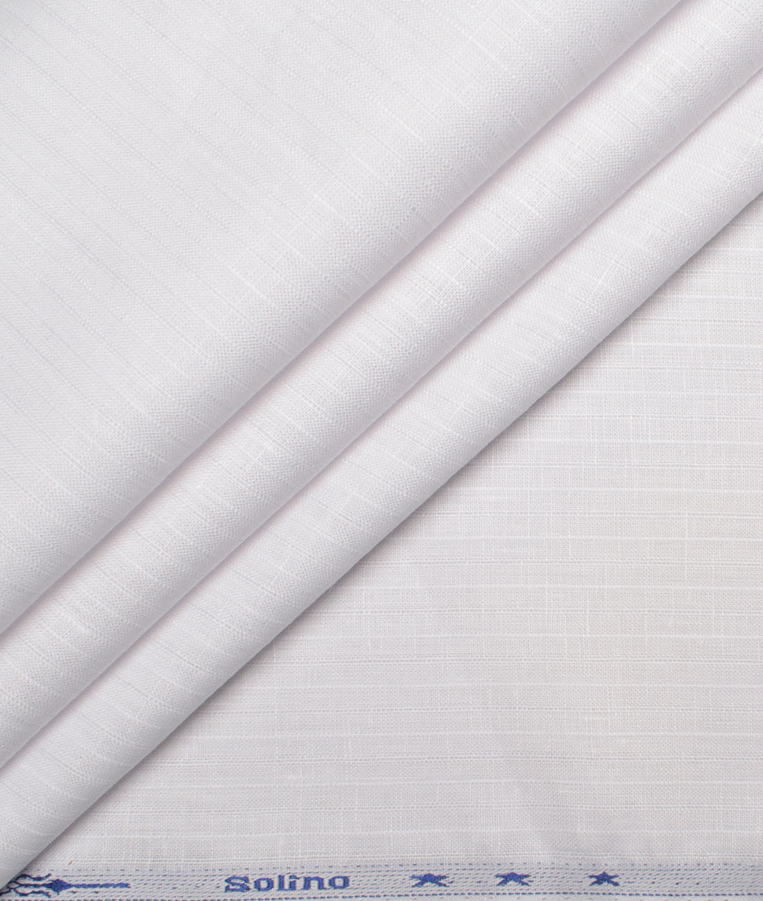 Solino Men's 60 LEA Linen Striped Unstitched Shirting Fabric (White) Solino Men's 60 LEA Linen Striped Unstitched Shirting Fabric (White)