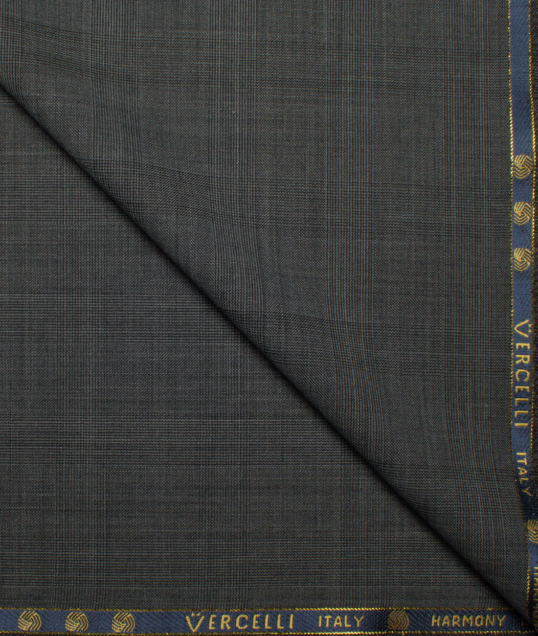 Vercelli Italy Men's 60% Wool Super 130's Checks Unstitched Suiting Fabric (Dark Grey) Vercelli Italy Men's 60% Wool Super 130's Checks Unstitched Suiting Fabric (Dark Grey)