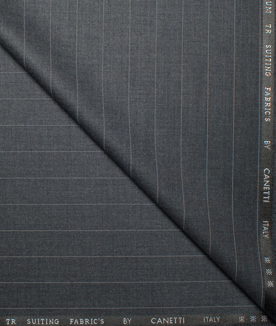 Canetti Italy Men's Terry Rayon Striped Unstitched Suiting Fabric (Dark Grey) Canetti Italy Men's Terry Rayon Striped Unstitched Suiting Fabric (Dark Grey)