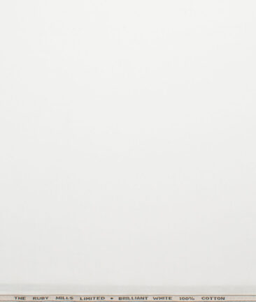 Ruby Mills Men's  Cotton Solids  Unstitched Shirting Fabric (White)
