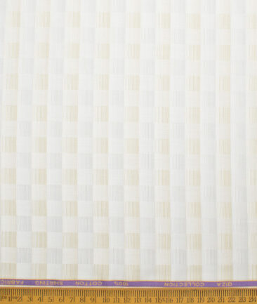 Ruby Mills Men's  Giza Cotton Self Design  Unstitched Shirting Fabric (Beige)