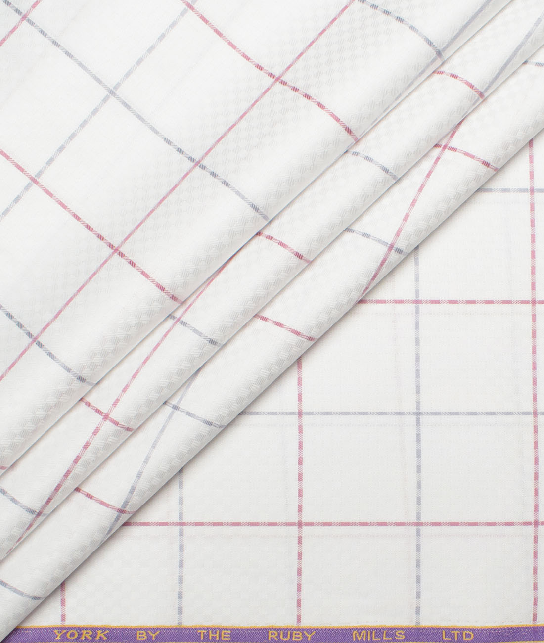 Ruby Mills Men's Giza Cotton Checks Unstitched Shirting Fabric (White) Ruby Mills Men's Giza Cotton Checks Unstitched Shirting Fabric (White)