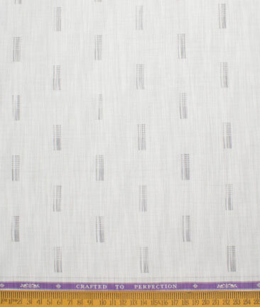 Soktas Men's  Giza Cotton Dobby  Unstitched Shirting Fabric (Light Grey)
