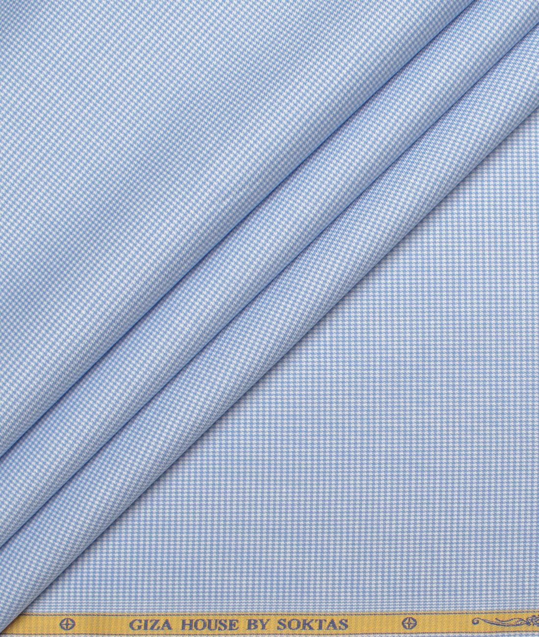 Soktas Men's Giza Cotton Houndstooth Unstitched Shirting Fabric (Sky Blue) Soktas Men's Giza Cotton Houndstooth Unstitched Shirting Fabric (Sky Blue)
