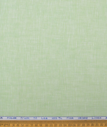 Arvind  70 LEA Irish Linen Self Design  Unstitched Shirt or Kurta Fabric (Light Sage Green)