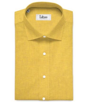 Arvind  70 LEA Irish Linen Self Design  Unstitched Shirt or Kurta Fabric (Sunglow Yellow)