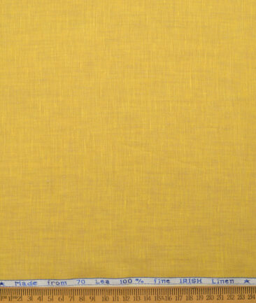 Arvind  70 LEA Irish Linen Self Design  Unstitched Shirt or Kurta Fabric (Sunglow Yellow)