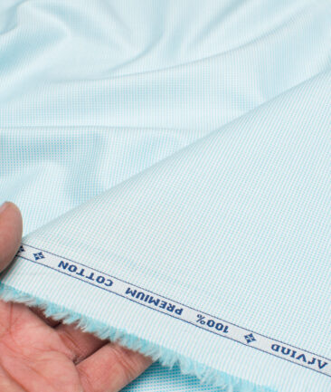Arvind  Cotton Structured Shirting Fabric (Firozi Blue)