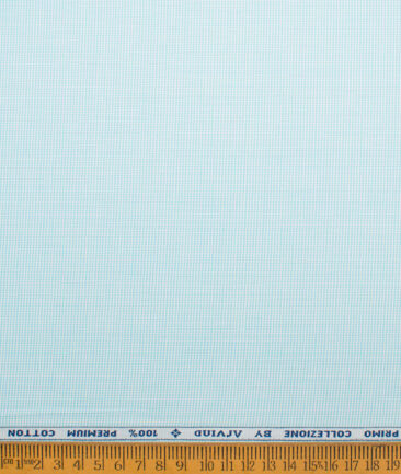 Arvind  Cotton Structured Shirting Fabric (Firozi Blue)