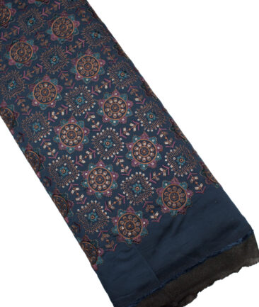Absoluto  Faux Silk  Embroidered  Ethnic Suiting Fabric (Royal Blue) - Image 5
