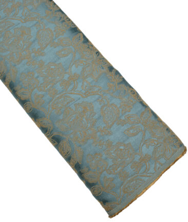 Aspen  Terry Rayon  Self Design  Ethnic Suiting Fabric (Teal Green) - Image 4