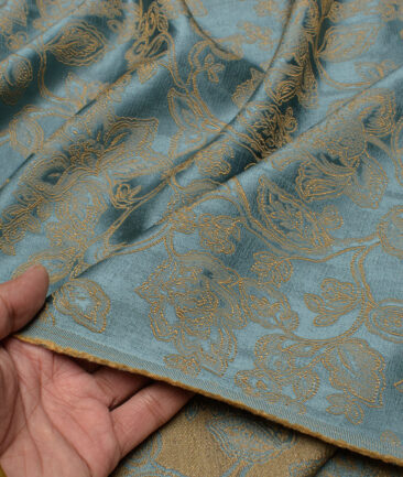 Aspen  Terry Rayon  Self Design  Ethnic Suiting Fabric (Teal Green)