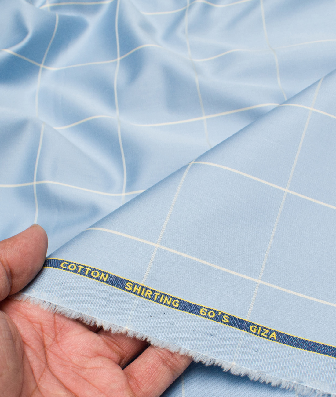 Birla Century 60's Giza Cotton Checks Shirting Fabric (Sky Blue) Birla Century 60's Giza Cotton Checks Shirting Fabric (Sky Blue)
