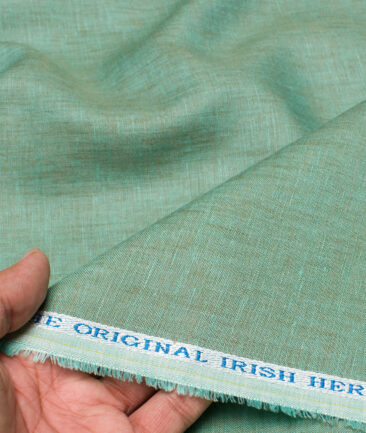 Burgoyne 60 LEA Irish Linen Self Design Shirt or Kurta Fabric (Oxley Green)
