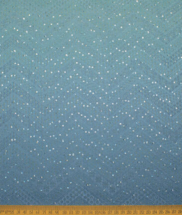 Brevity  Terry Rayon  Embroidered  Ethnic Suiting Fabric (Firozi Blue)