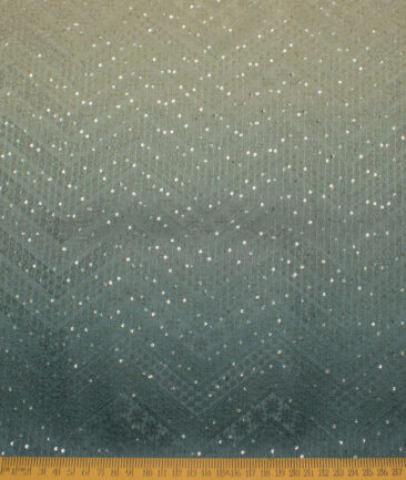 Brevity  Terry Rayon  Embroidered  Ethnic Suiting Fabric (Dark Green)
