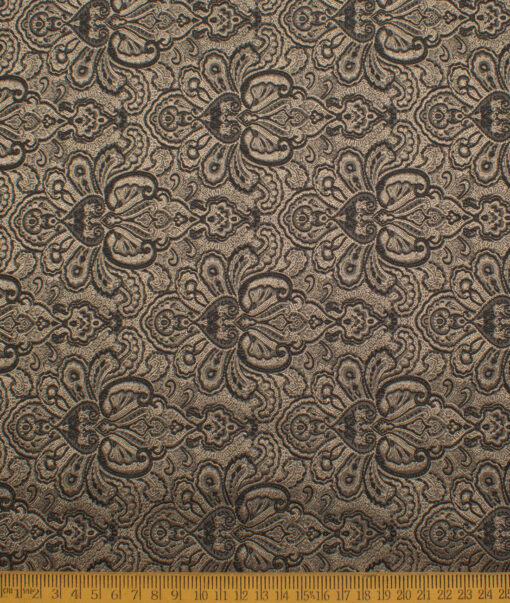 Don & Julio  Terry Rayon  Self Design  Ethnic Suiting Fabric (Black & Gold)